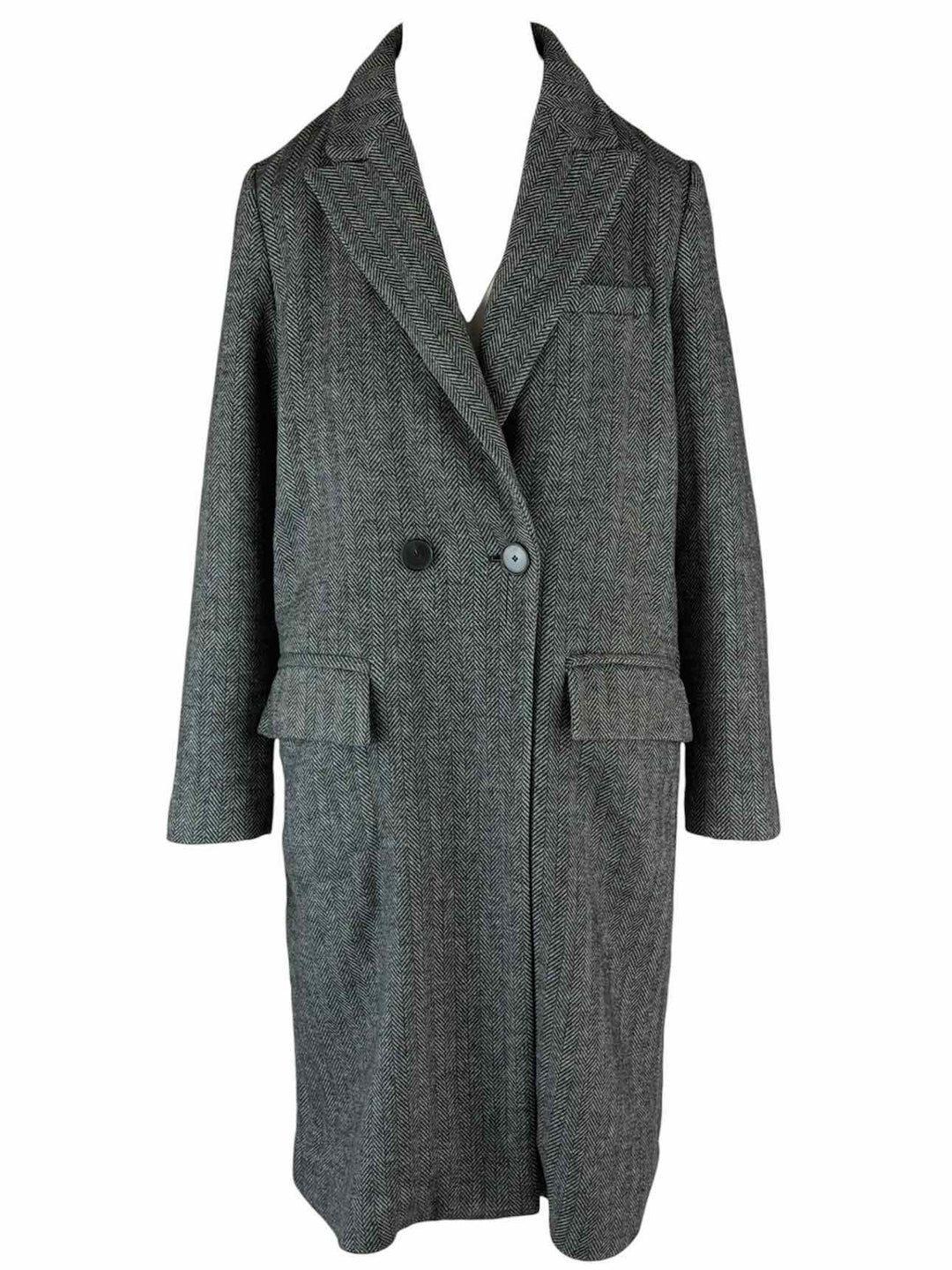 Isabel Marant Etoile Size 2 Double Breasted Wool Herringbone Coat