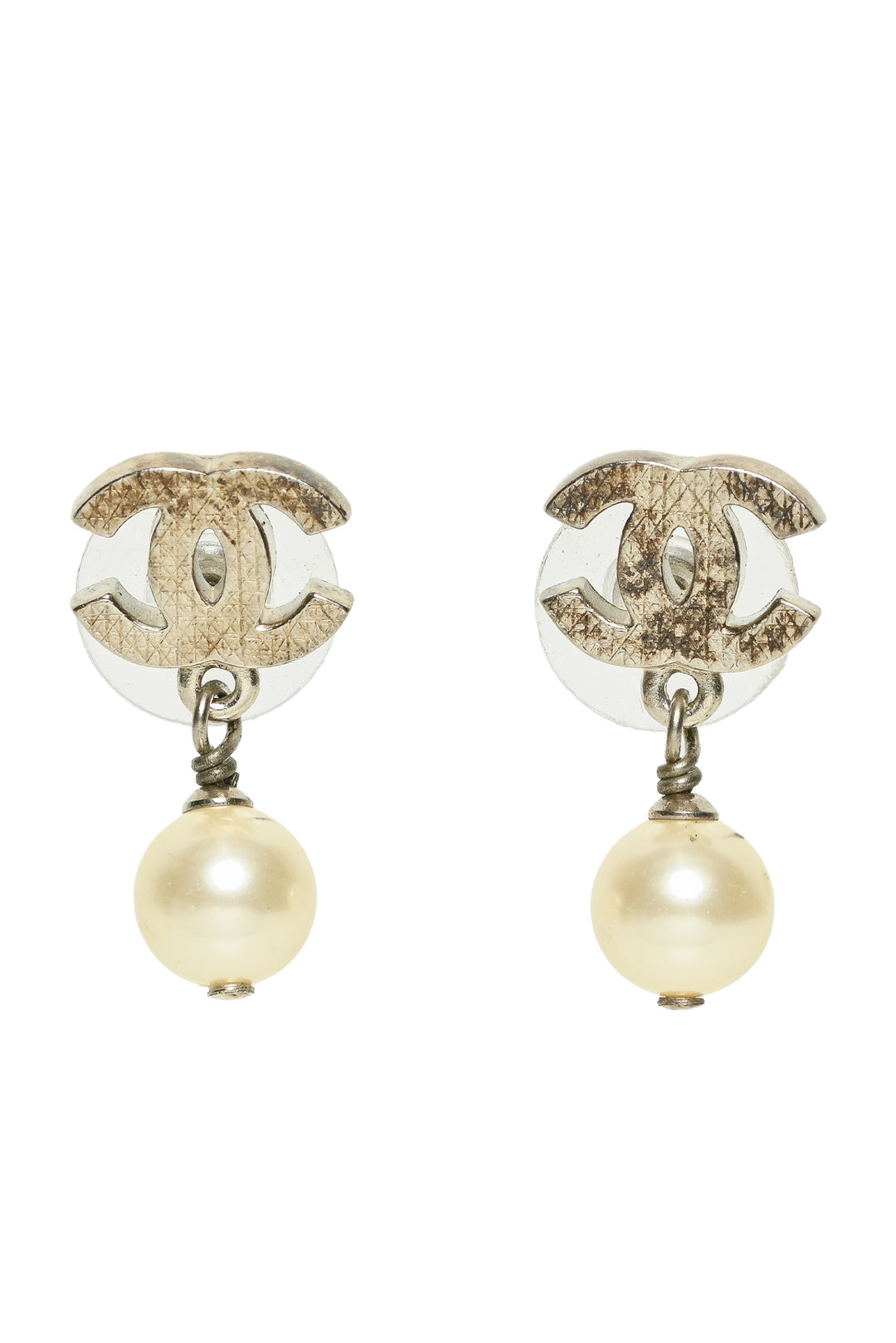 Chanel 2012 CC Faux Pearl Drop Earrings