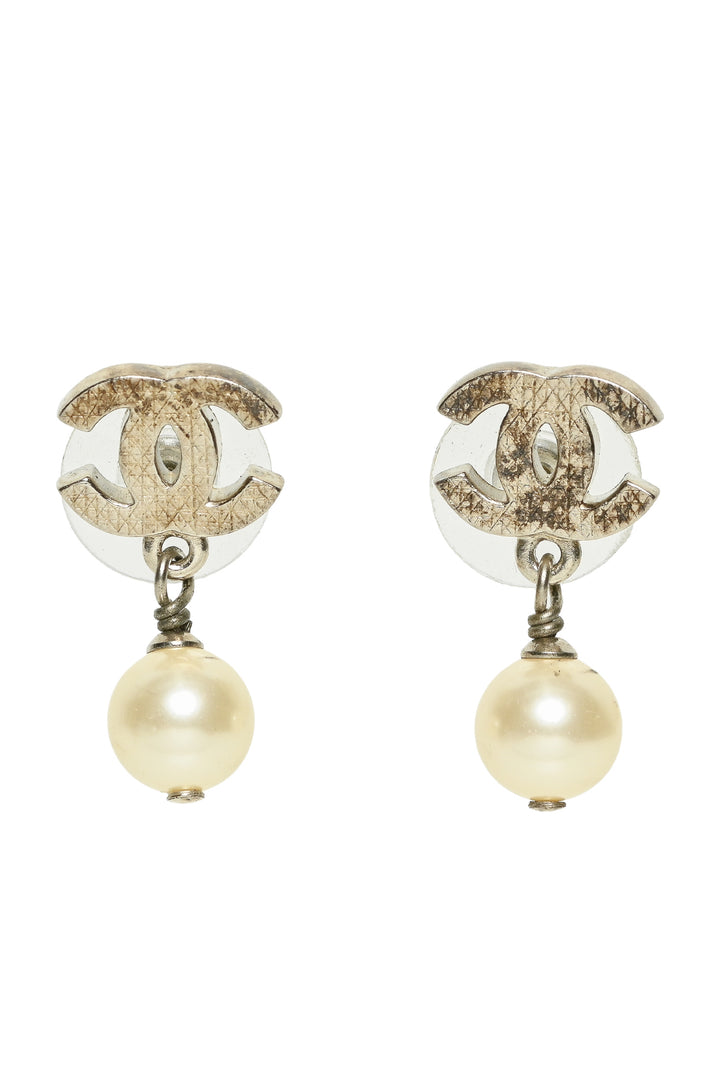 Chanel 2012 CC Faux Pearl Drop Earrings