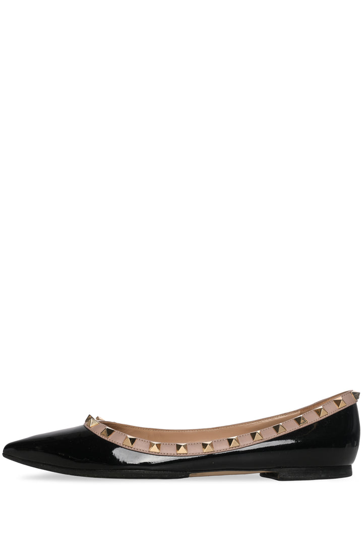 Valentino Size 38 Patent Rockstud Ballet Flats
