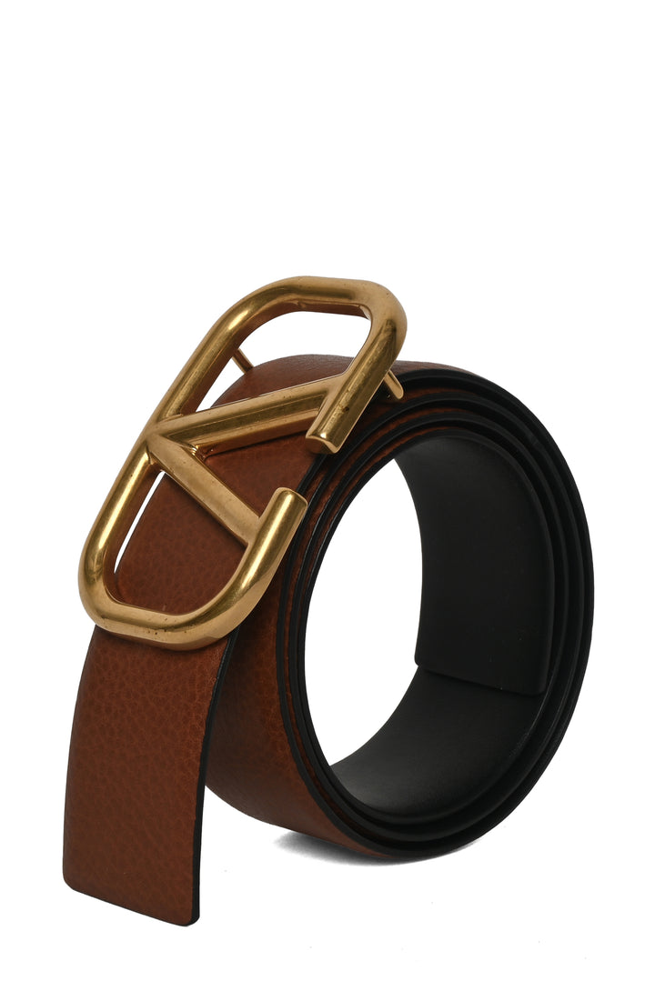 Valentino Size 36 V Logo Reversible Leather Belt