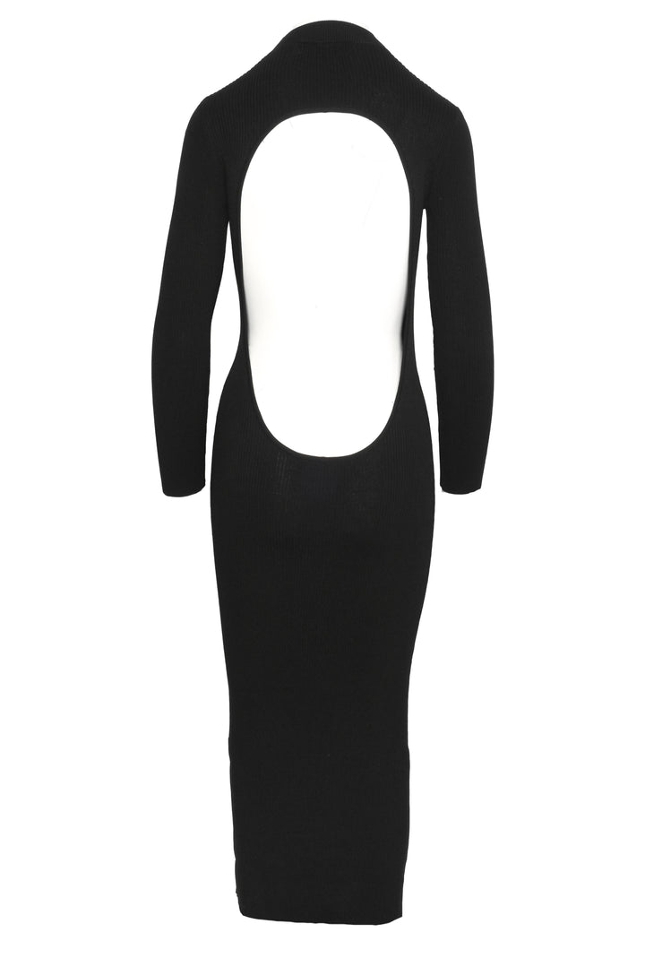 Musier Size 34 Knit Open Back Maxi Dress