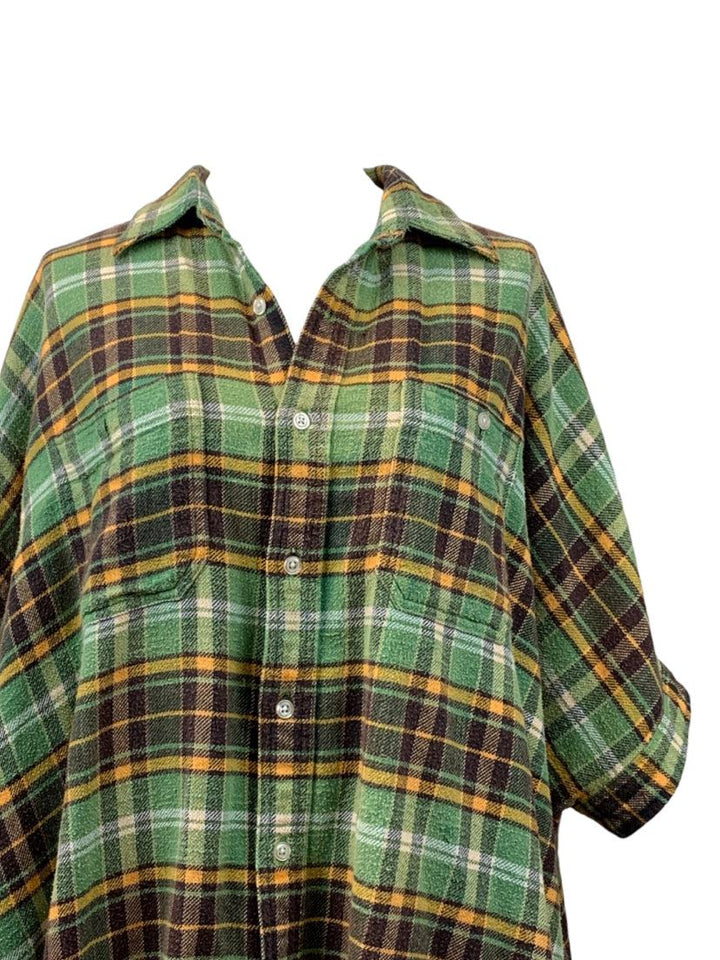 R13 Size OS Plaid Oversized Boxy Shirt Dress