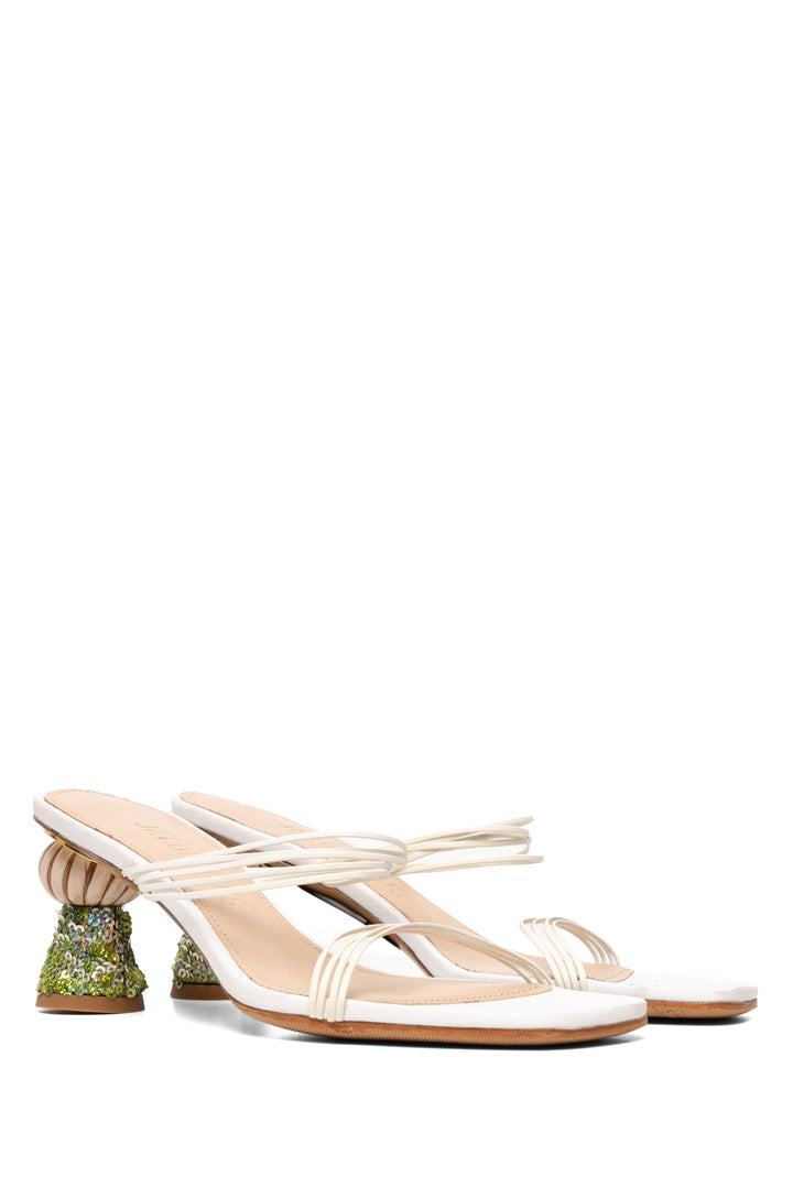 Jacquemus Size 35 Leather & Sequin Embellished Sandals