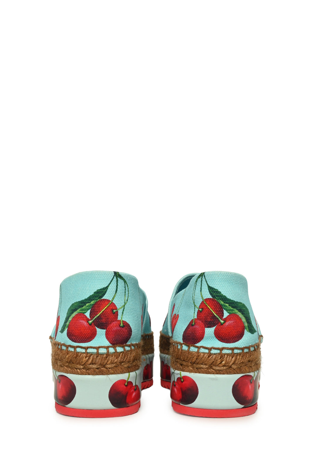 Dolce & Gabbana Size 36 Cherry Print Platform Espadrille Flats