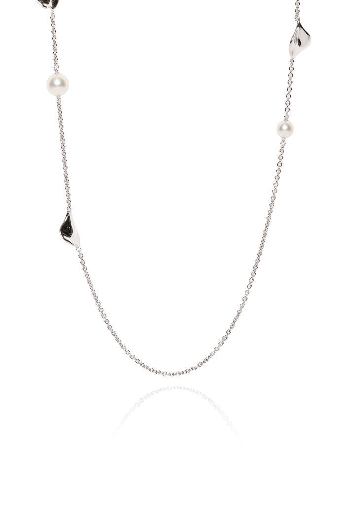 Mikimoto Pearl Leaf Long Necklace