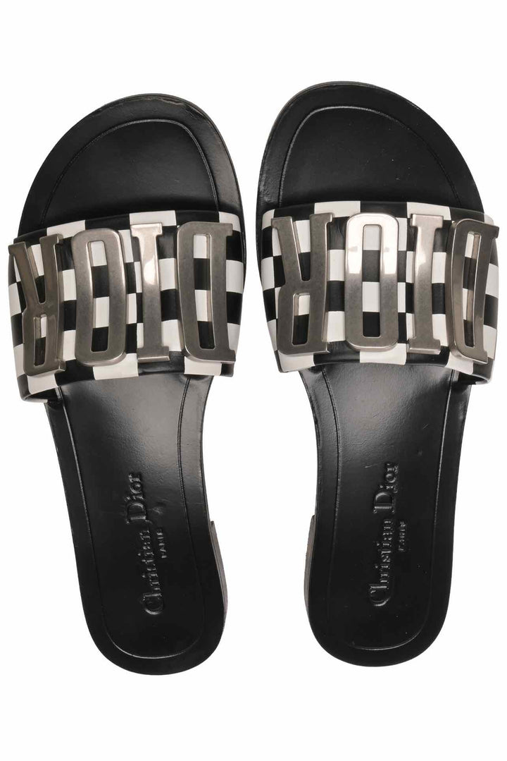 Dior Size 37 Dio(r)evolution Leather Slide Sandals
