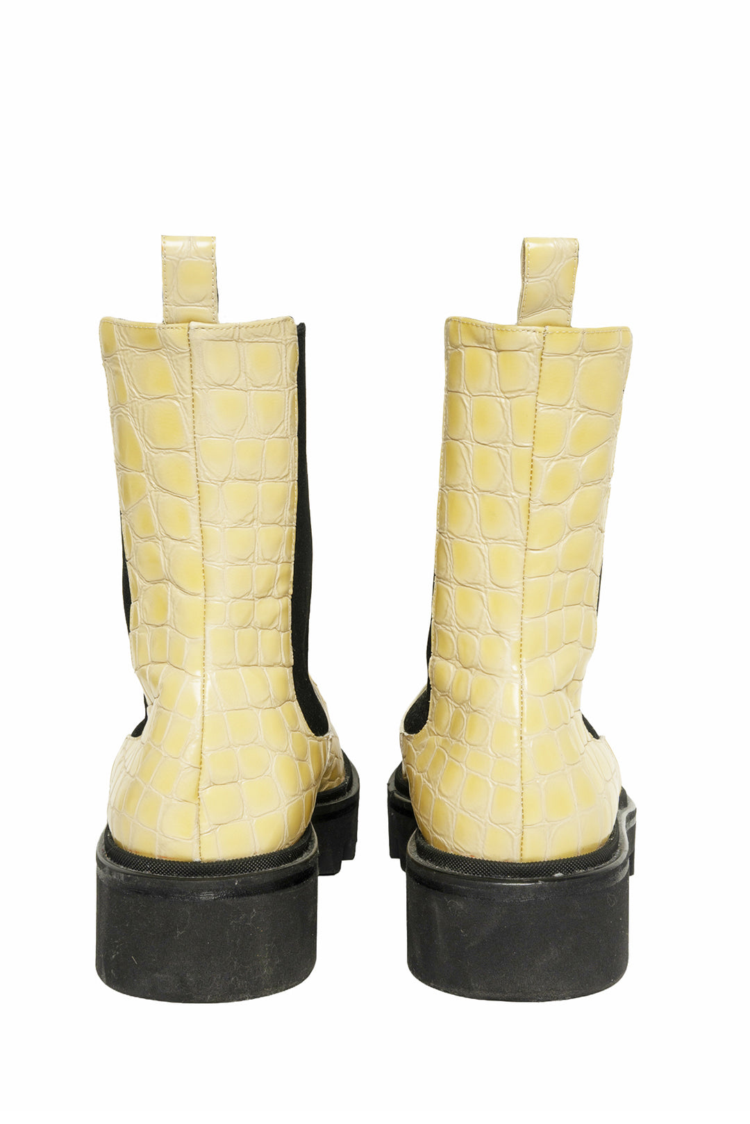 Dries Van Noten Size 40 Croc Embossed Leather Chelsea Boots