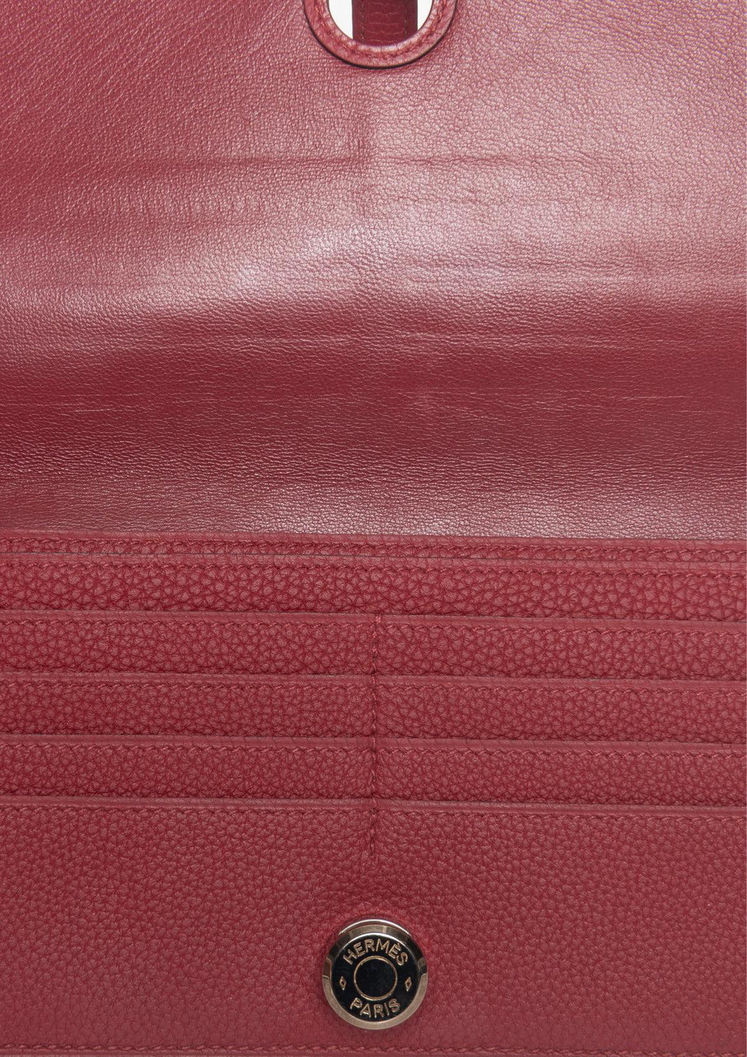 Hermes 2016 Dogan Long Wallet in Rouge Grenat Leather Wallet