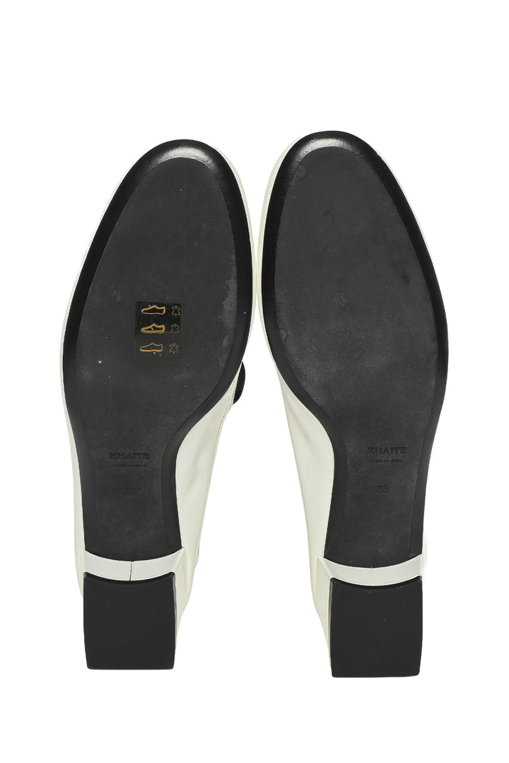 Khaite Size 38 Fawn Patent Leather Mary Jane Pumps