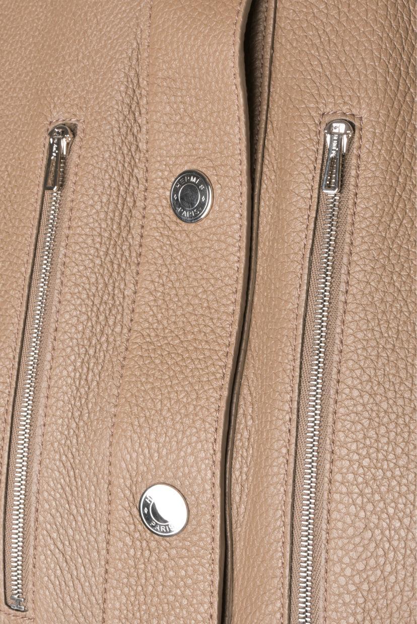 Hermes Size 38 Deerskin & Cashmere Turtleneck Vest