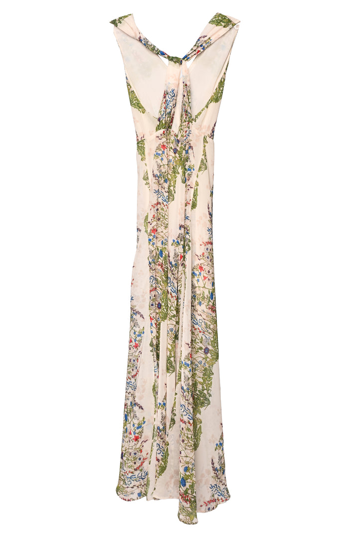 maje Size S Twist Back Floral Crepe De Chine Maxi Dress