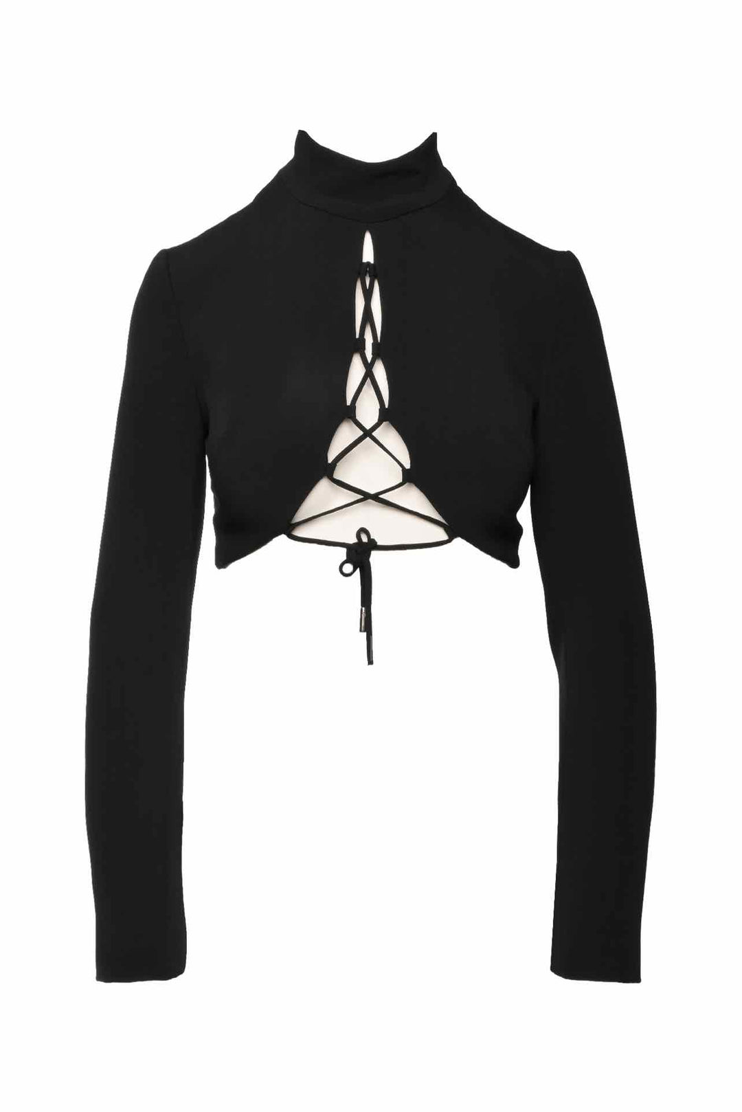 David Koma Size 8 Lace-Up Mock Neck Tops