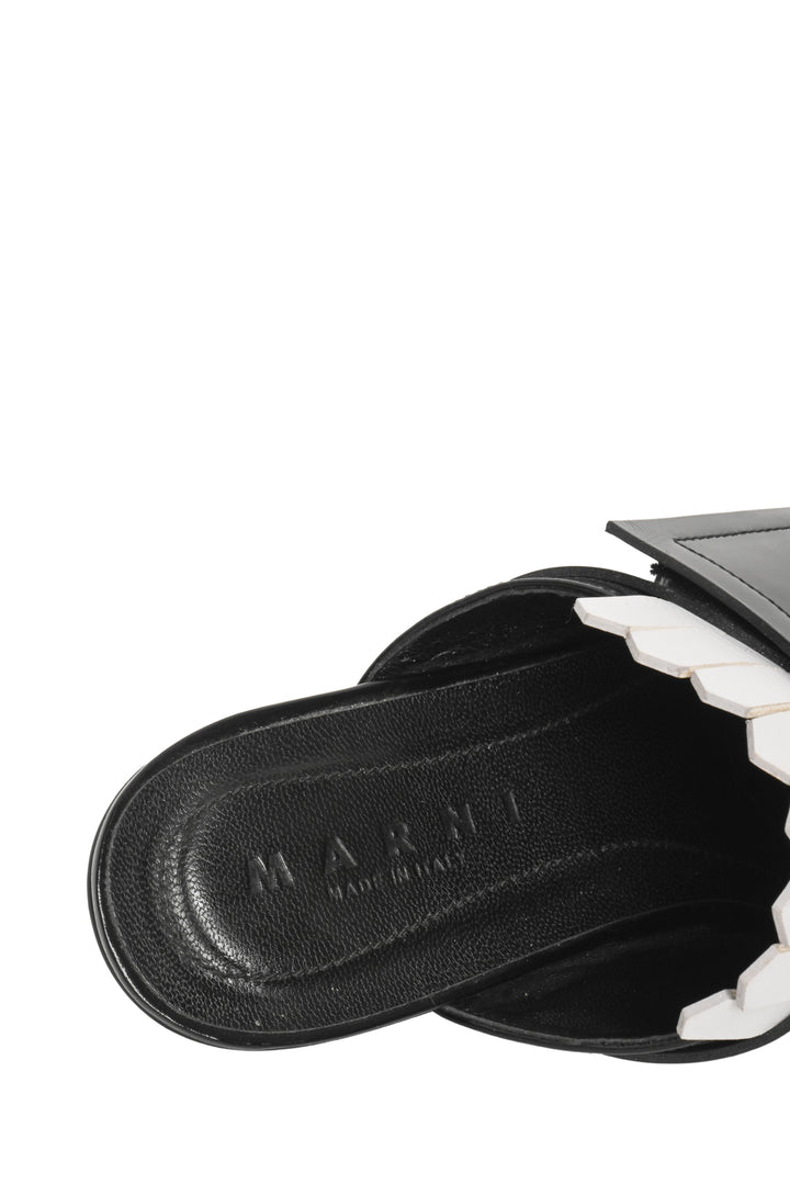 Marni Size 36.5 Fringe Leather Oxford Mules