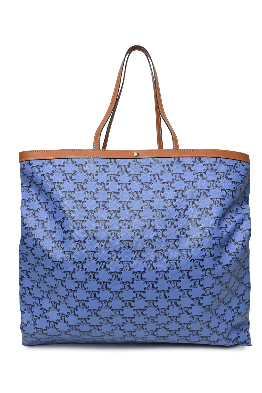 Celine Triomphe Canvas & Calfskin Large Flat Shopper Tote