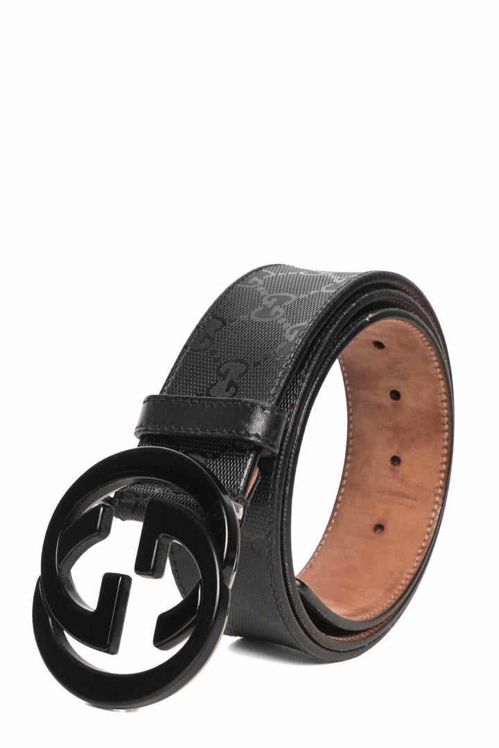 Gucci Size 36 Imprime Monogram Interlocking G Men's Belt