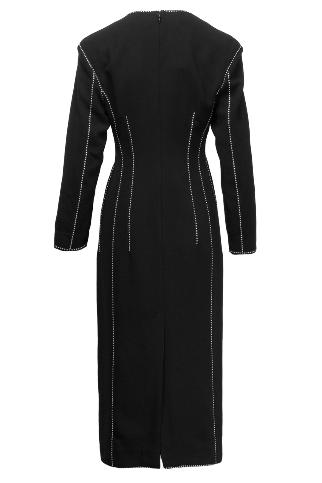 Dries Van Noten Size 38 Crystal Embellished Crepe Midi Dress