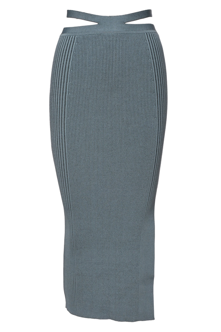Jonathan Simkhai Size XS Ribbed Long Sleeve & Rib Midi Skirt Set