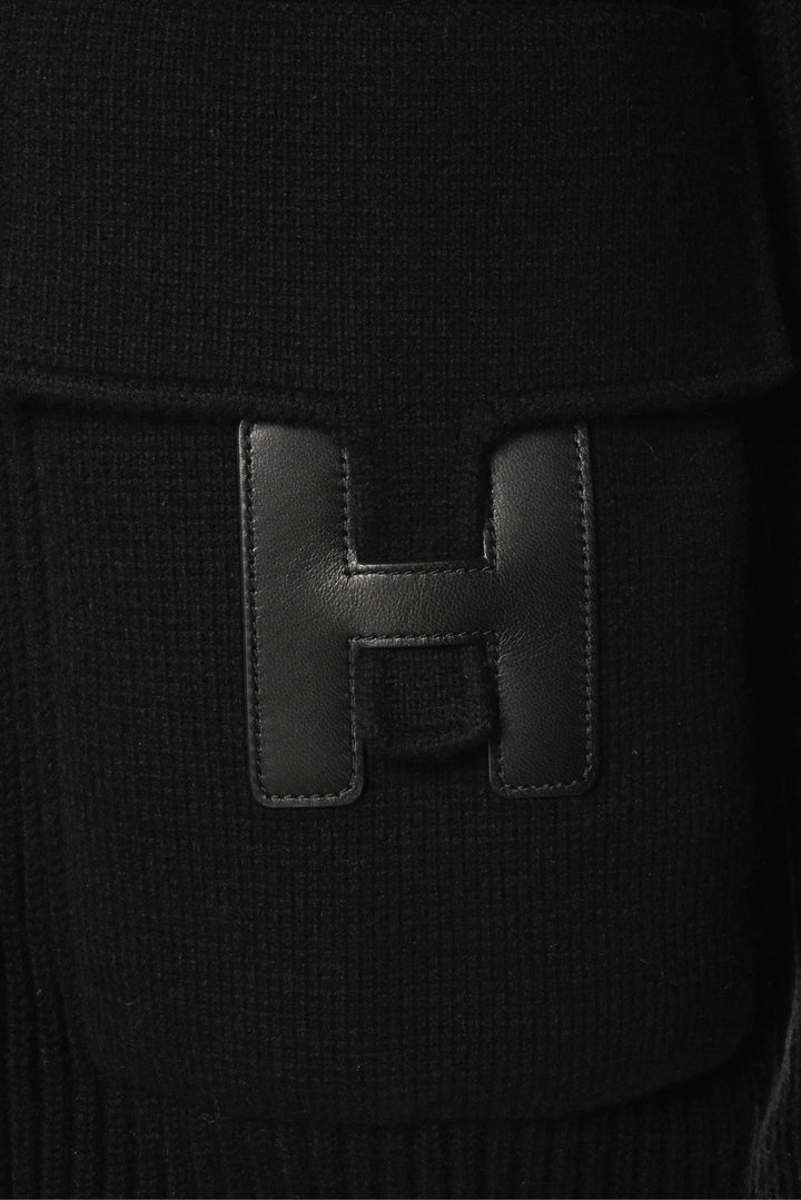 Hermes Size 34 H Pocket Zipped Wool Cardigan Jacket