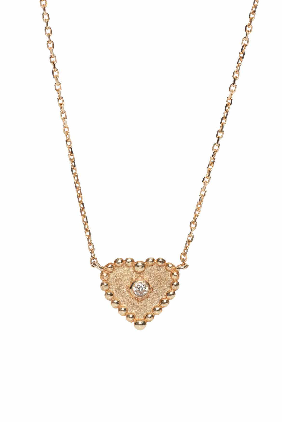 Anzie 14K with Heart & Diamond Necklace