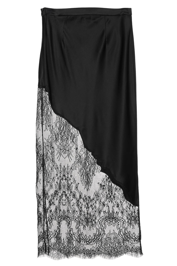 Fleur de Mal Size S Lace Silk Midi Skirt