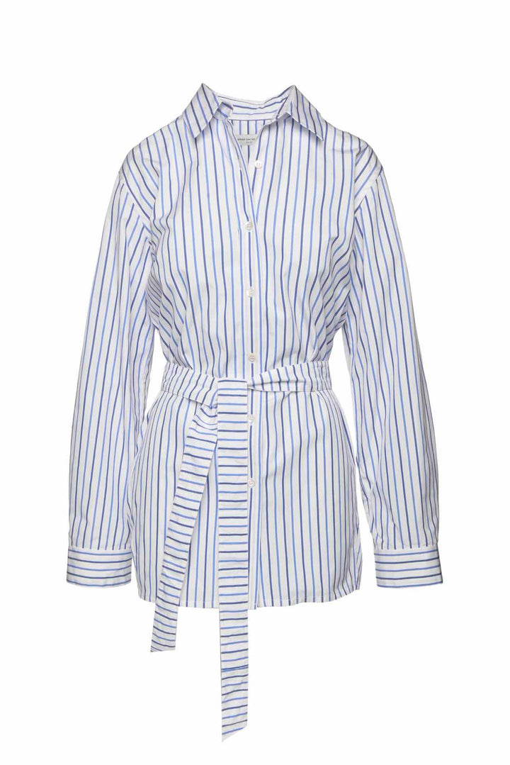 Dries Van Noten Size 40 Open Back Striped Shirt