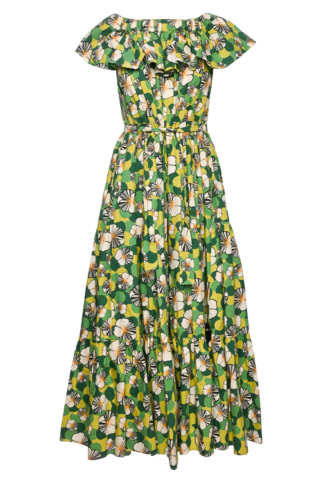 La Double J x Mantero Size S Off-The-Shoulder Tiered Maxi Dress