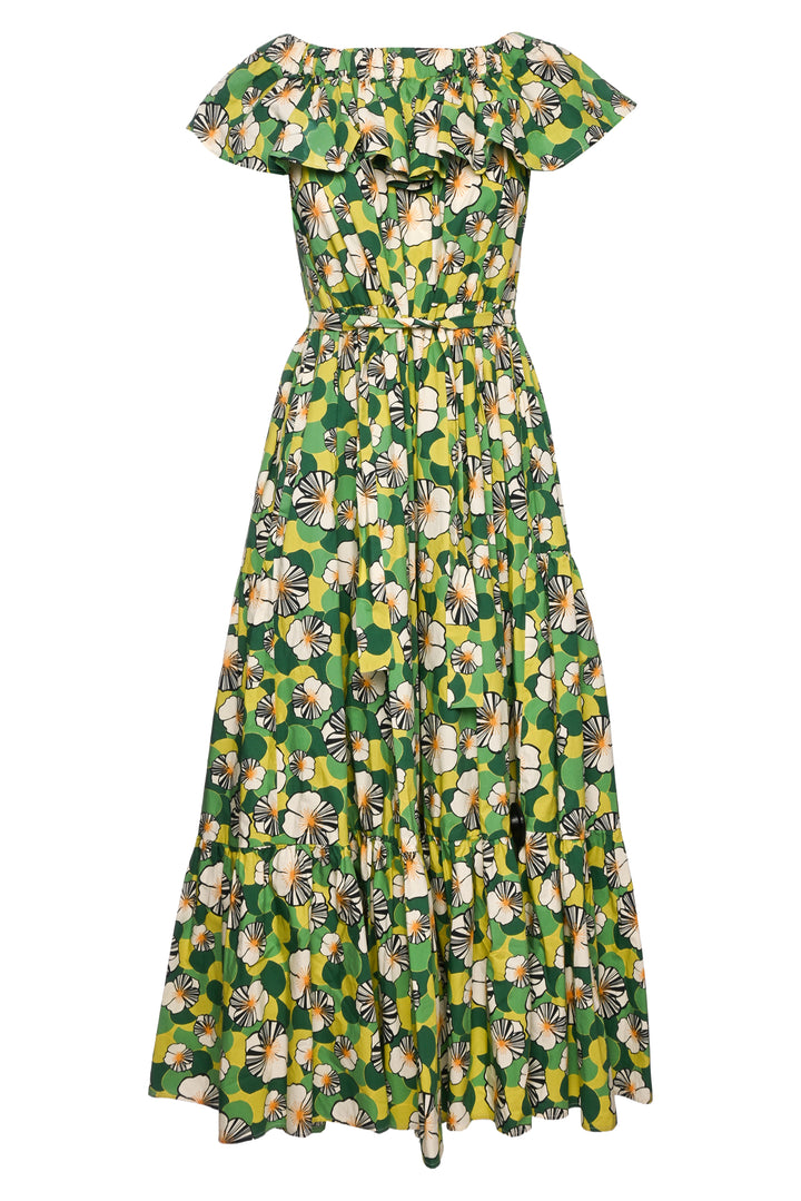 La Double J x Mantero Size S Off-The-Shoulder Tiered Maxi Dress
