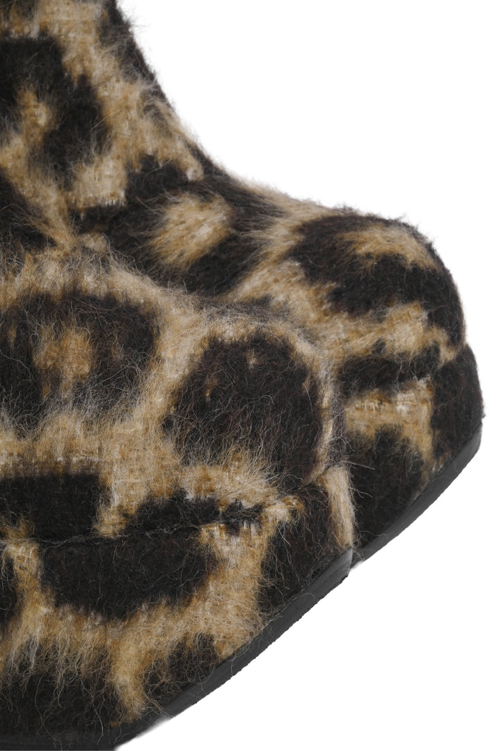 R13 Size 39 Wool Animal Print Platform Ankle Boots