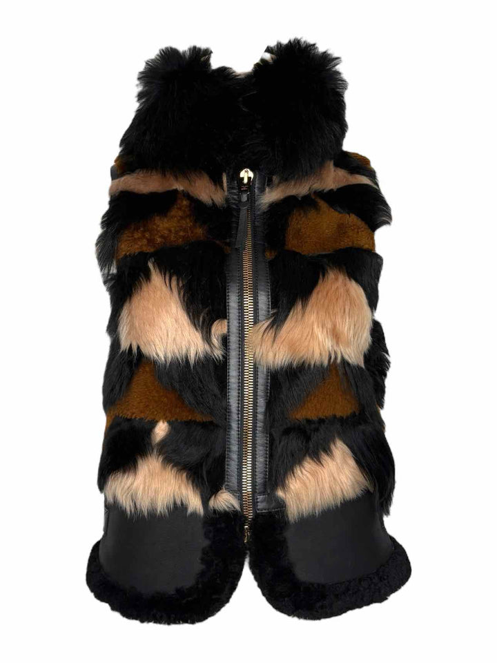 Coach Shearling Fur Patchwork Size 0 Vest