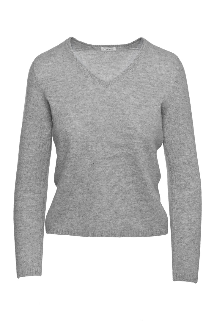 Malo Size 44 V-Neck Cashmere Sweater