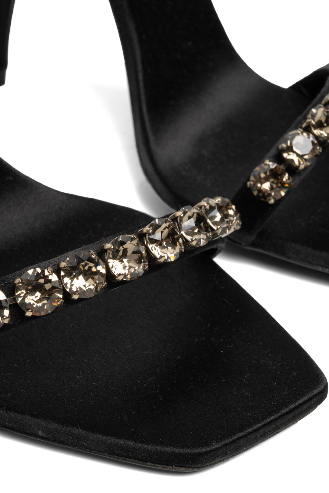 Saint Laurent Size 38 Kiki Crystal Embellished Satin Sandals