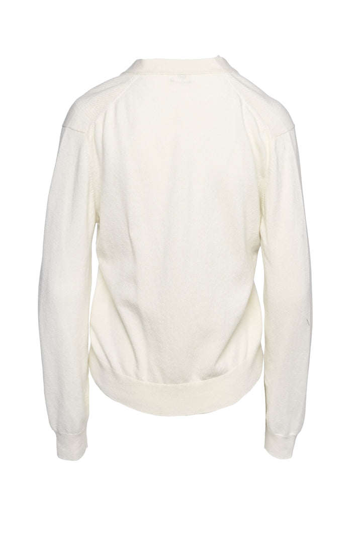 Hermes Size 42 Cashmere V Neck Ribbed Cardigan