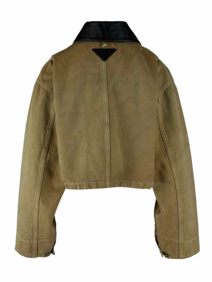 Prada SS24 Short Canvas Logo Patch Jacket