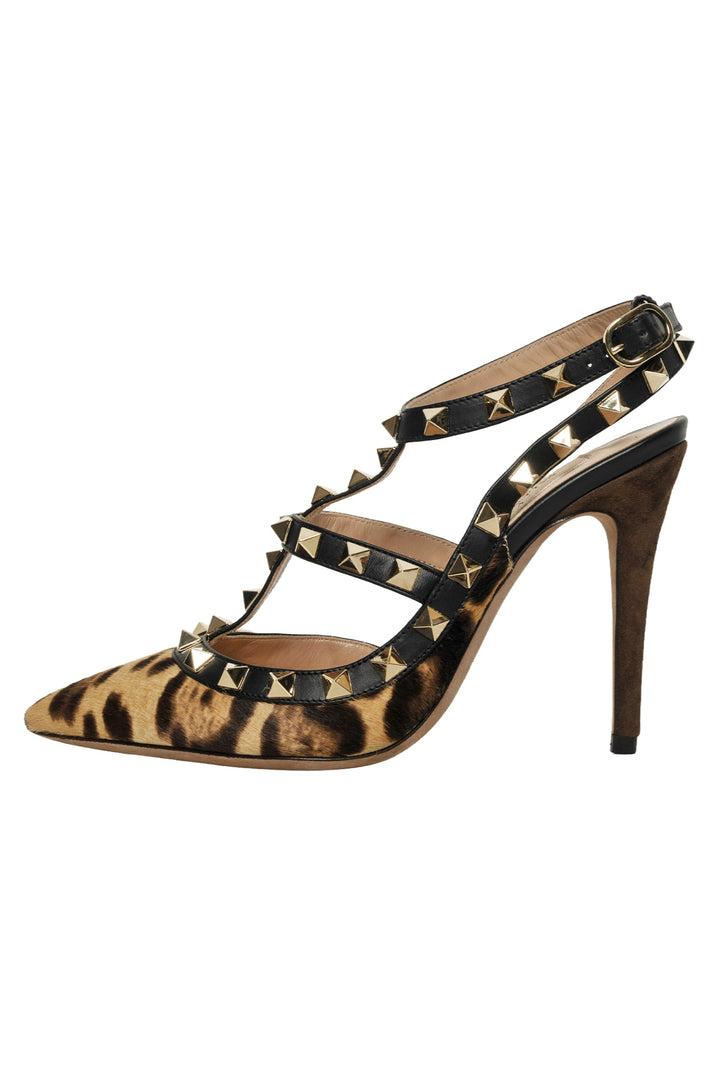 Valentino Size 35 Rockstud Pony-Effect Calfskin Pumps