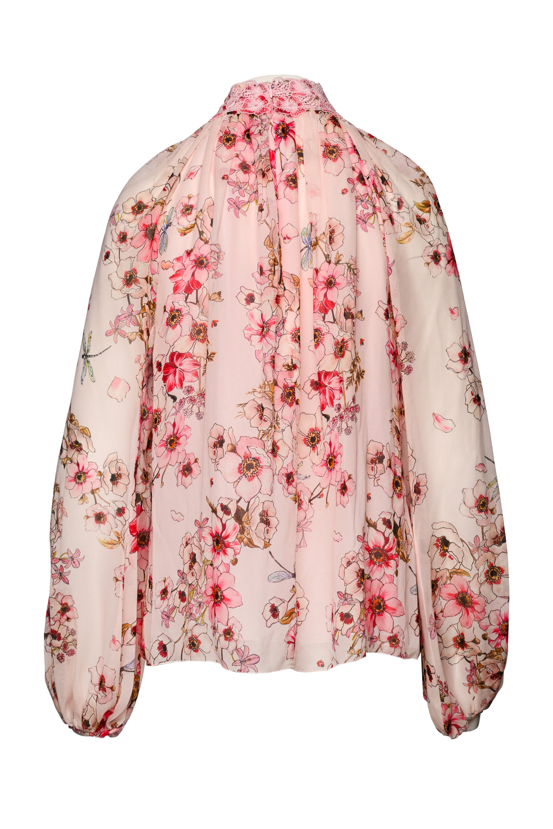 Giambattista Valli Size L Chiffon Floral Long Sleeve Tops