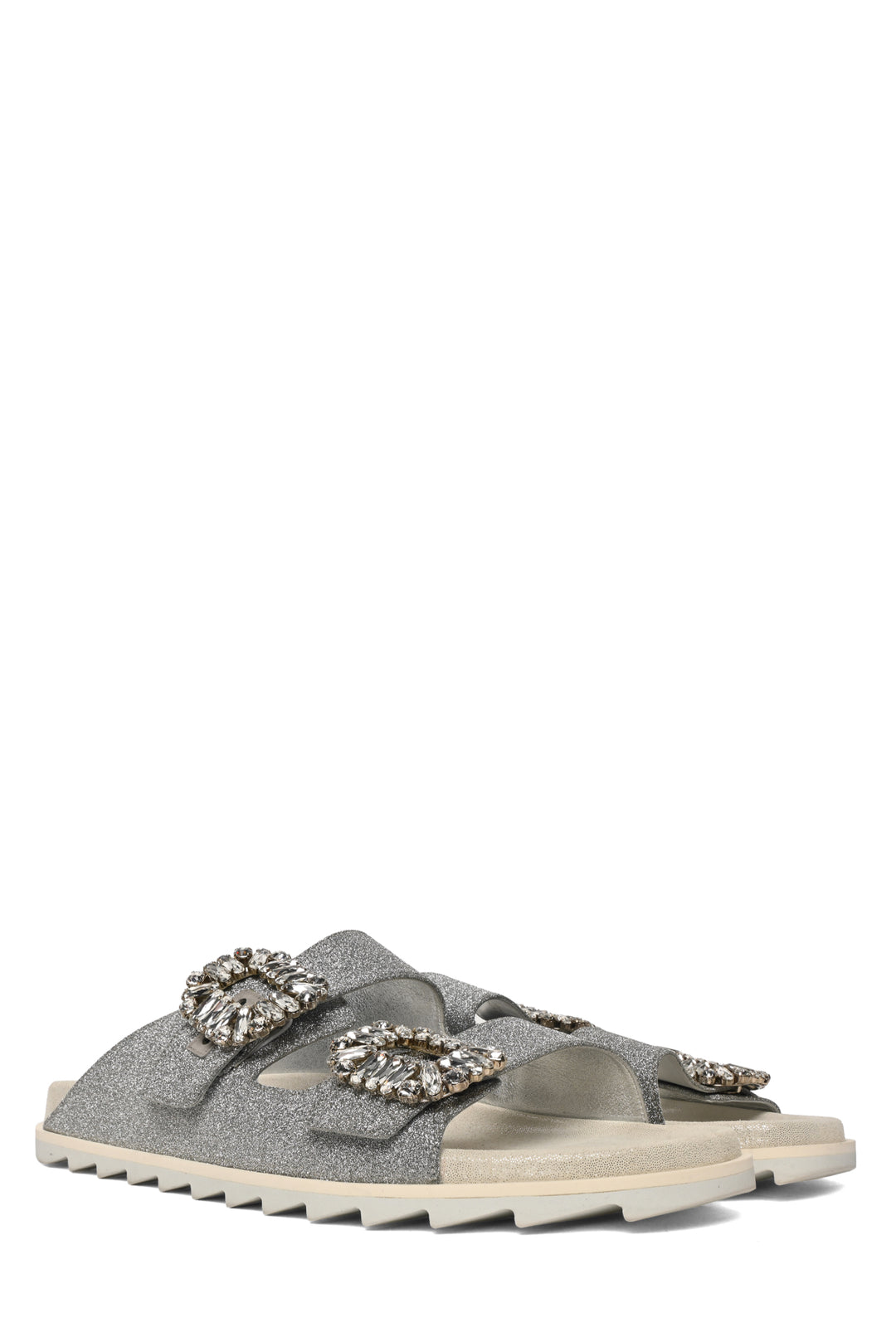 Roger Vivier Size 40 Slidy Viv Glitter Sandals
