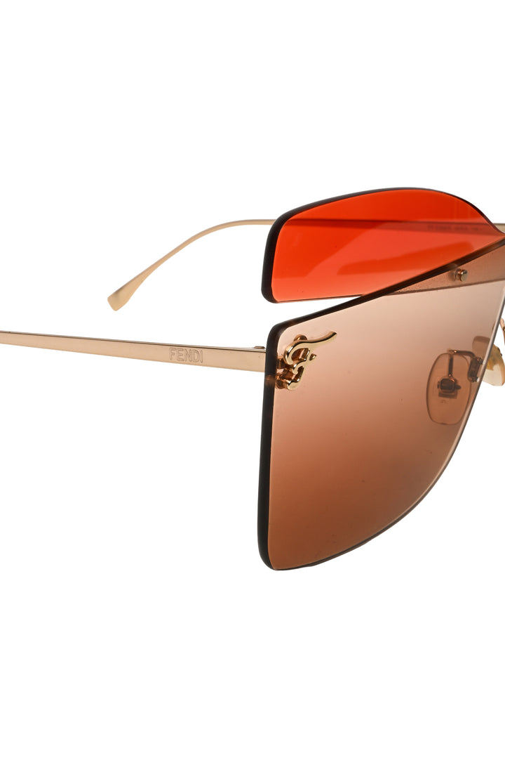 Fendi Orange Gradient Karligraphy Sunglasses Eyewear
