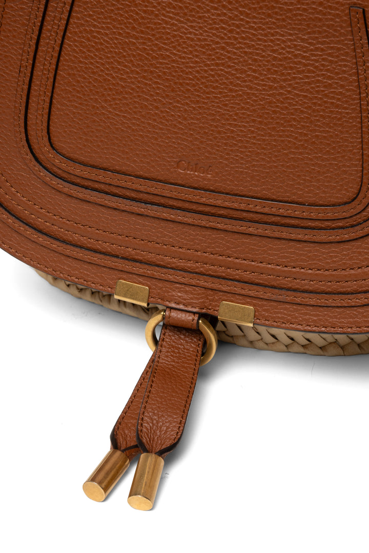 Chloe Raffia Calfskin Medium Marcie Basket Tote