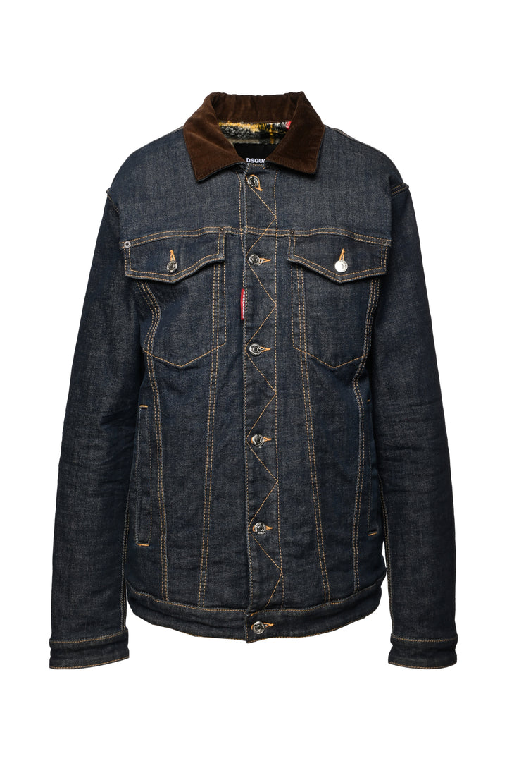 Dsquared Size S Men's Fleece Lined Denim Jacket
