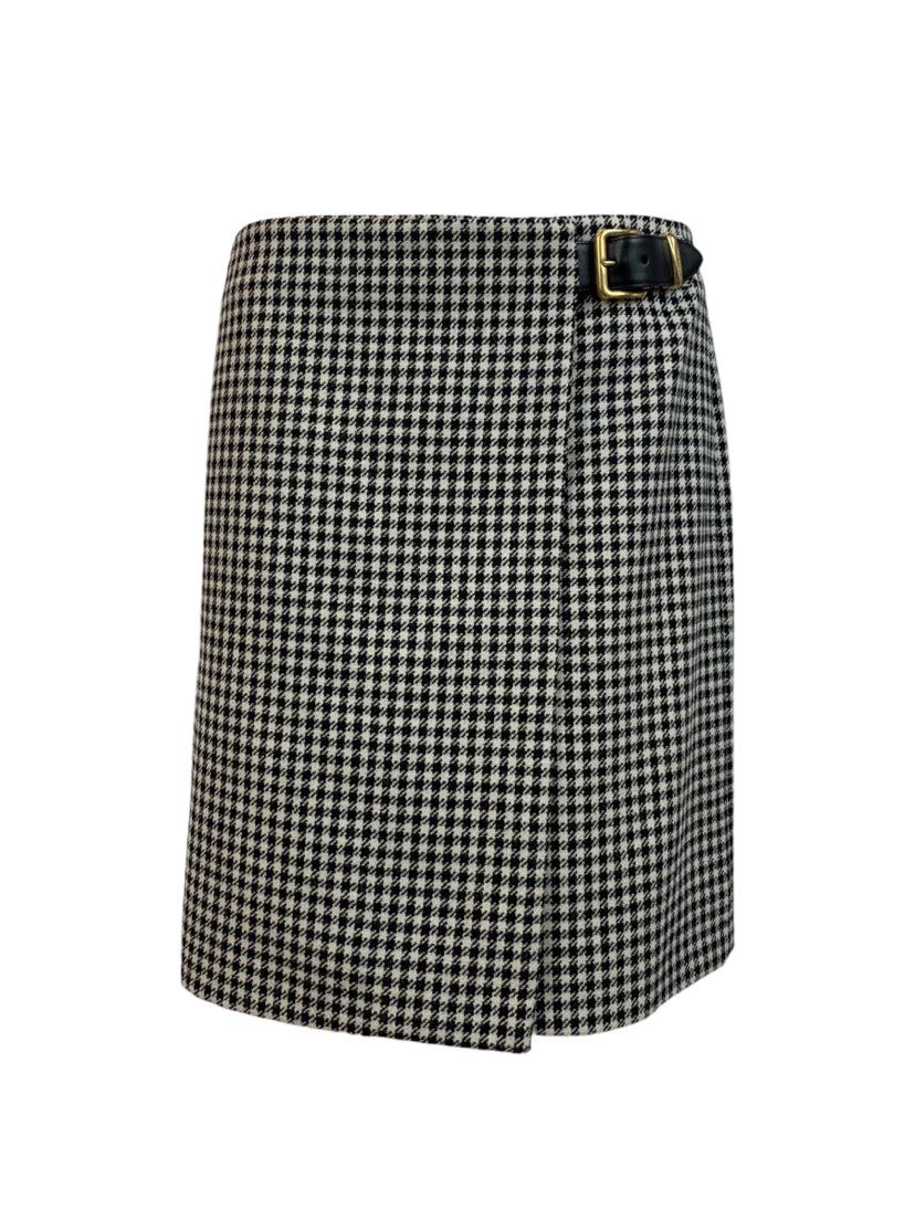 Miu Miu Size 40 2023 Houndstooth Logo Skirt