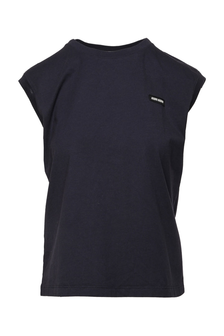 Miu Miu Size S 2024 Logo Cotton Tank Top
