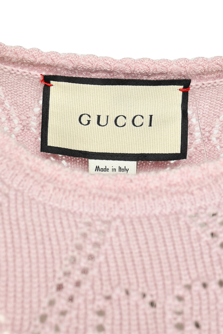 Gucci Size XS GG Perforated Crop Sweater