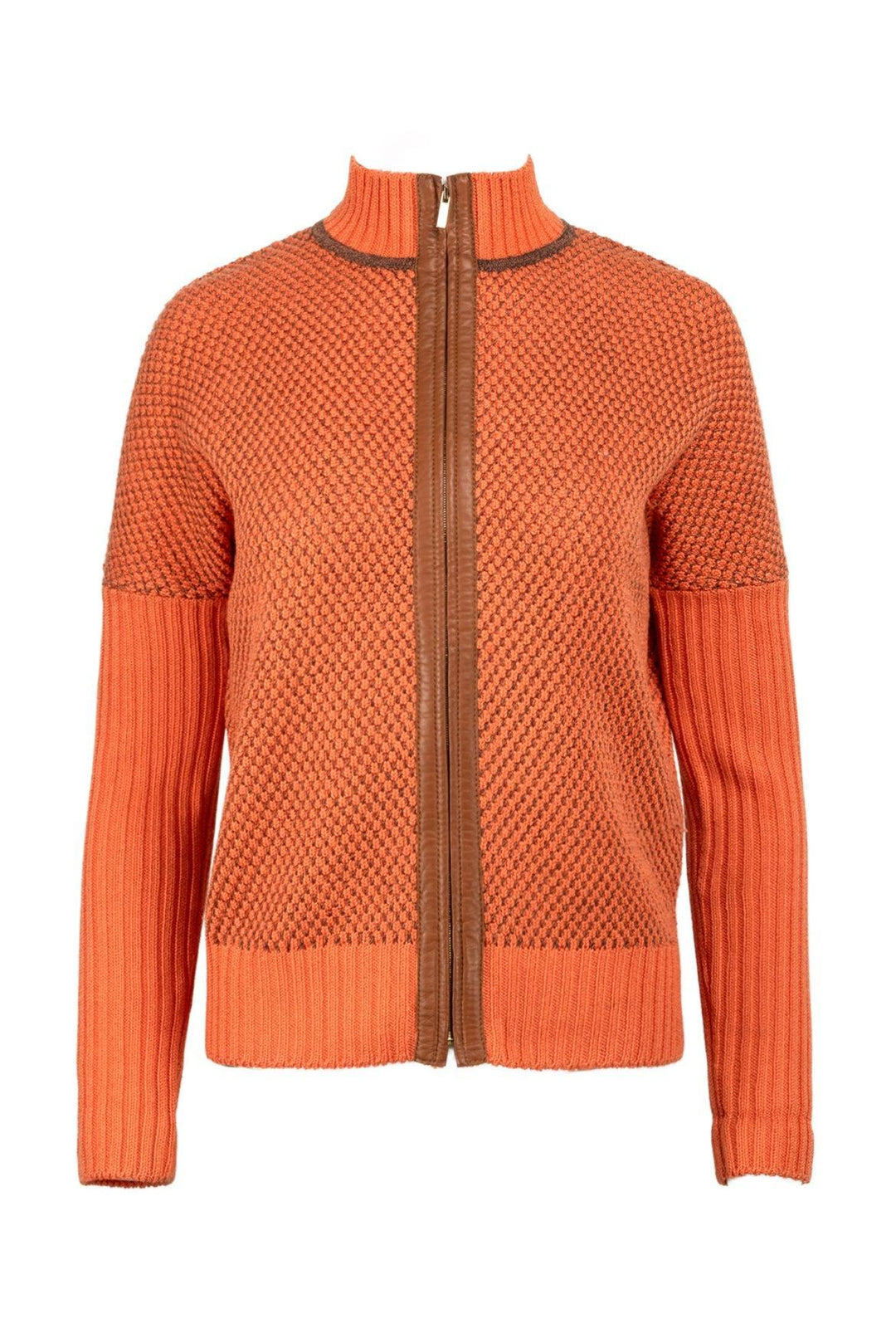 St. John Size XS/S Wool Blend Knit Zip Front Cardigan