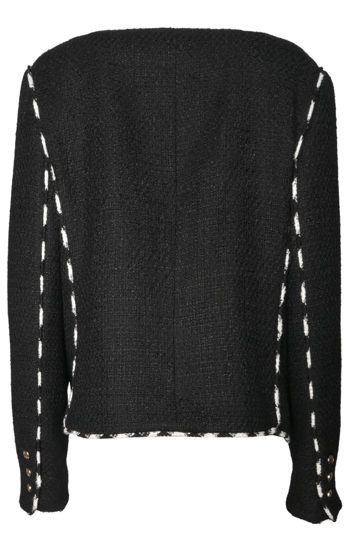 Elie Saab Size 46 Top Stitched Tweed Short Jacket