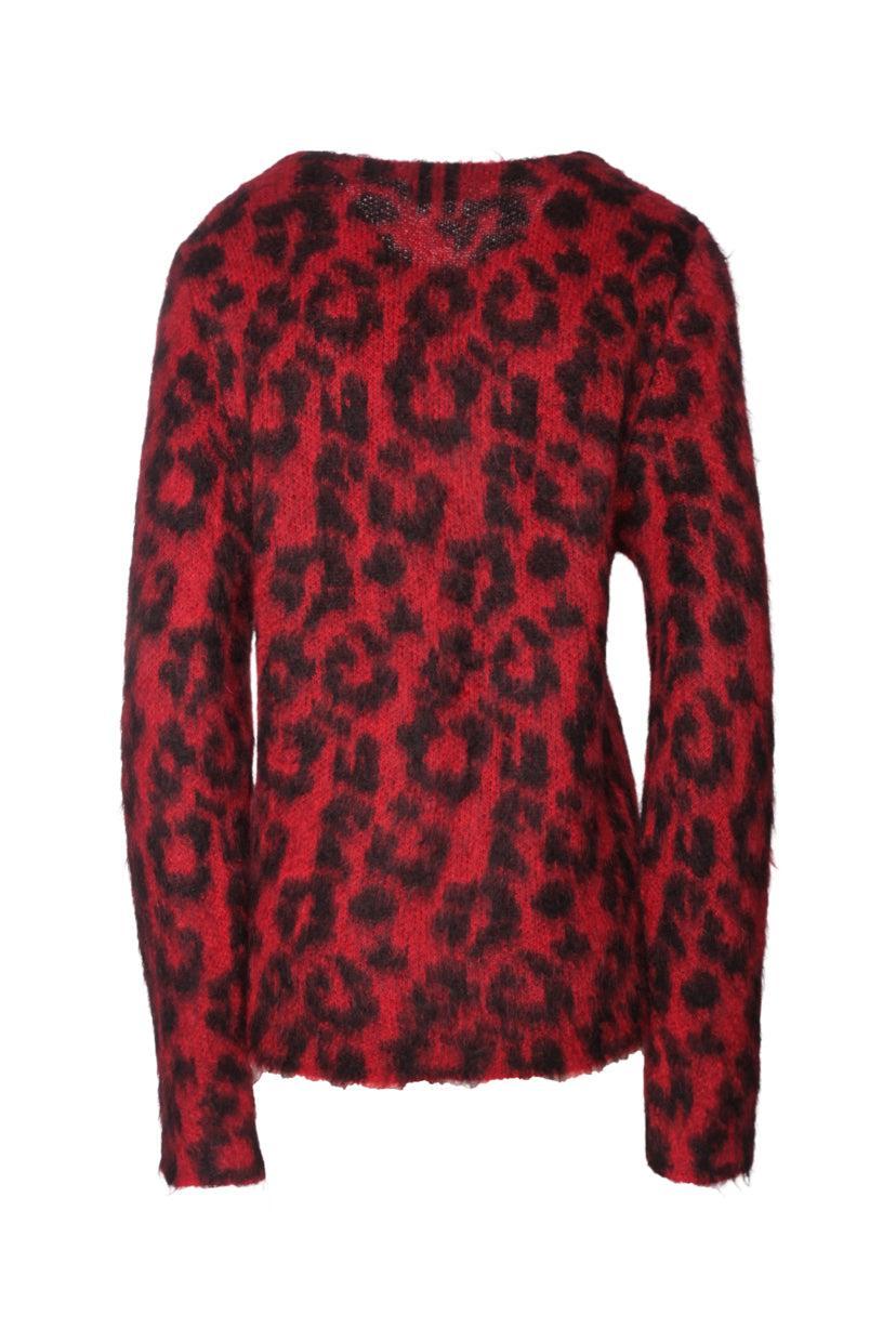 Saint Laurent Size S 2013 Leopard Print Mohair Blend Sweater