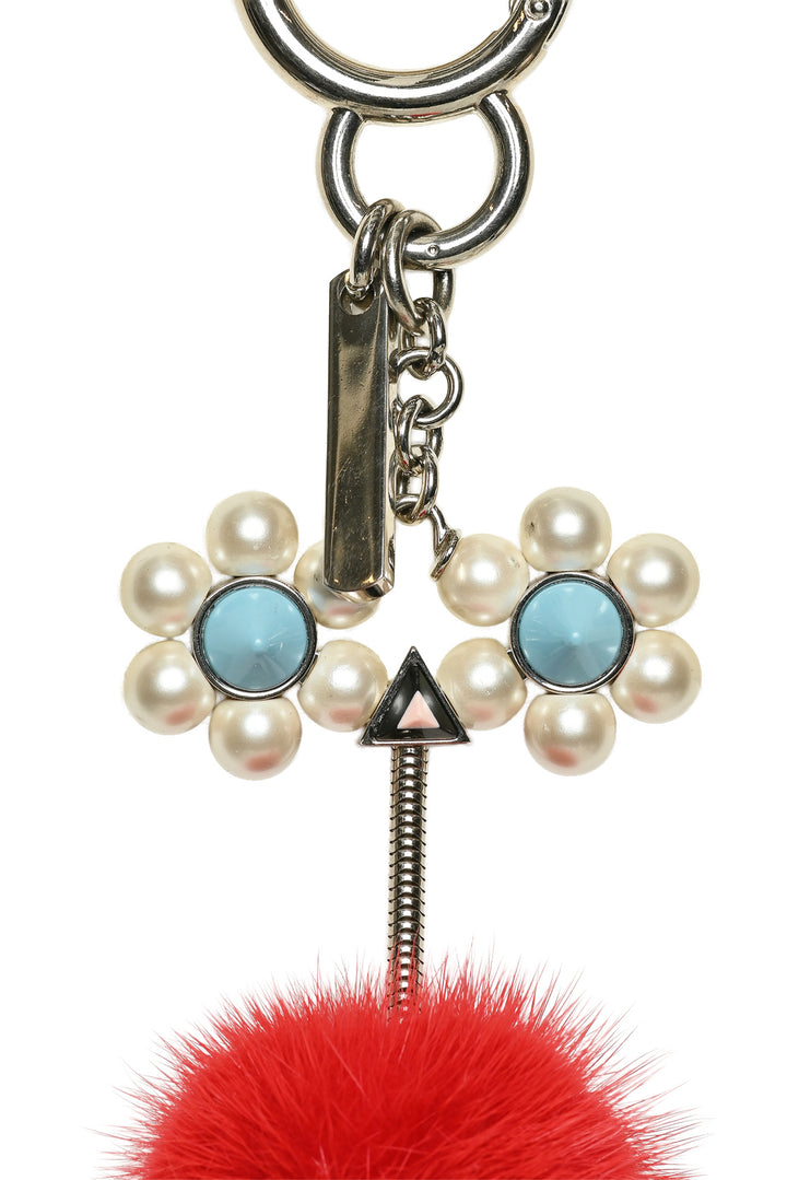 Fendi Mink Fur Pearl Chick Pom Pom Bag Charm