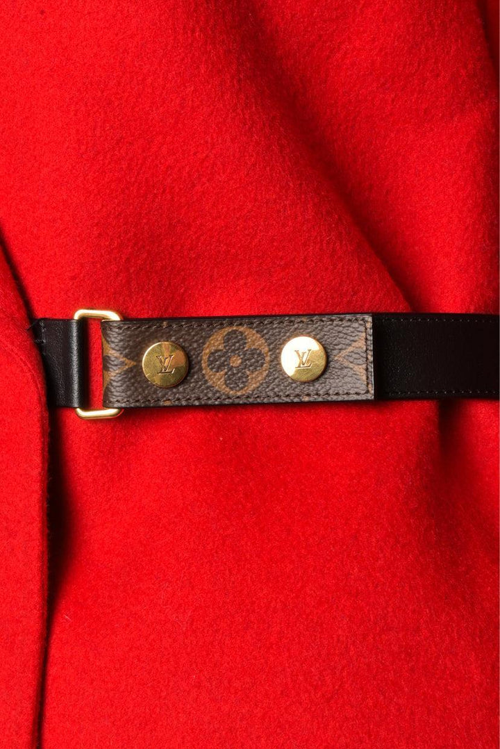 Louis Vuitton Size 36 Wool Monogram Accent Long Wrap Coat