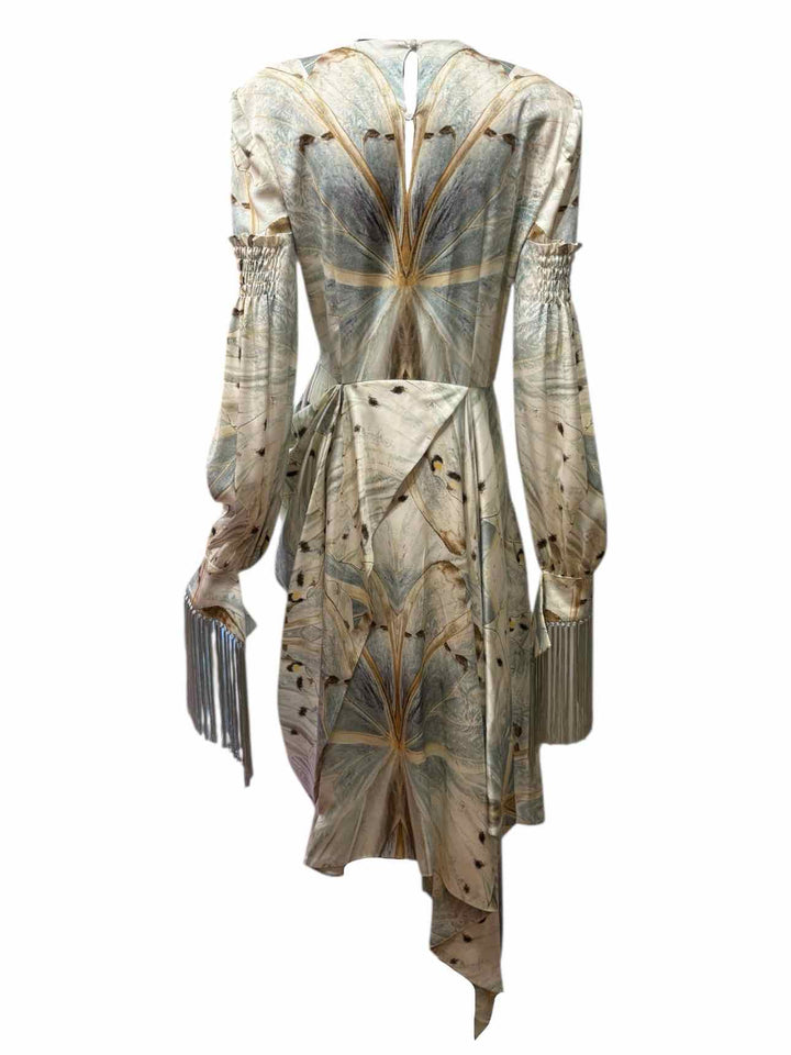 Alexander Mcqueen Size S/M Fall 2018 Collection Patterned Fringe Trim Dress