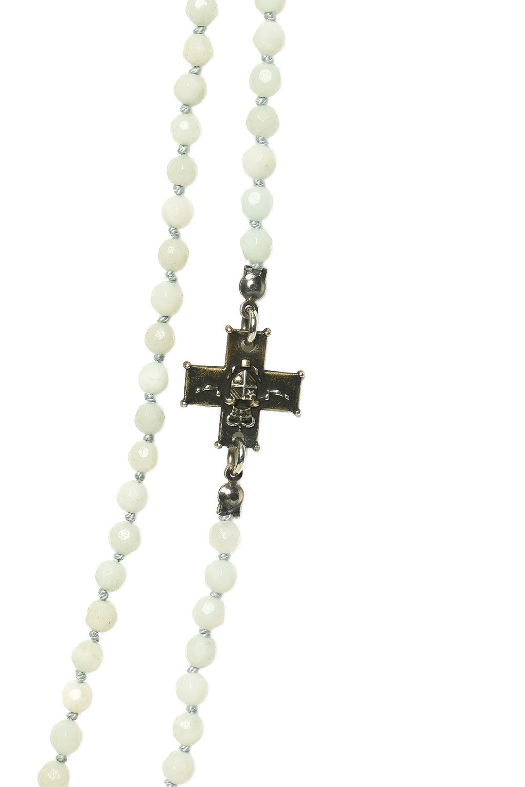 Shereen De Rousseau Beaded Silver Coin Necklace